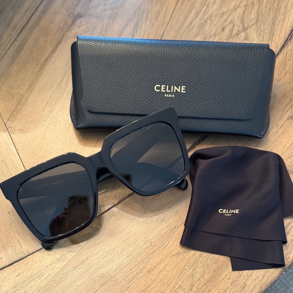 Celine Square Acetate Sunglasses - authentic black CL4055 IN